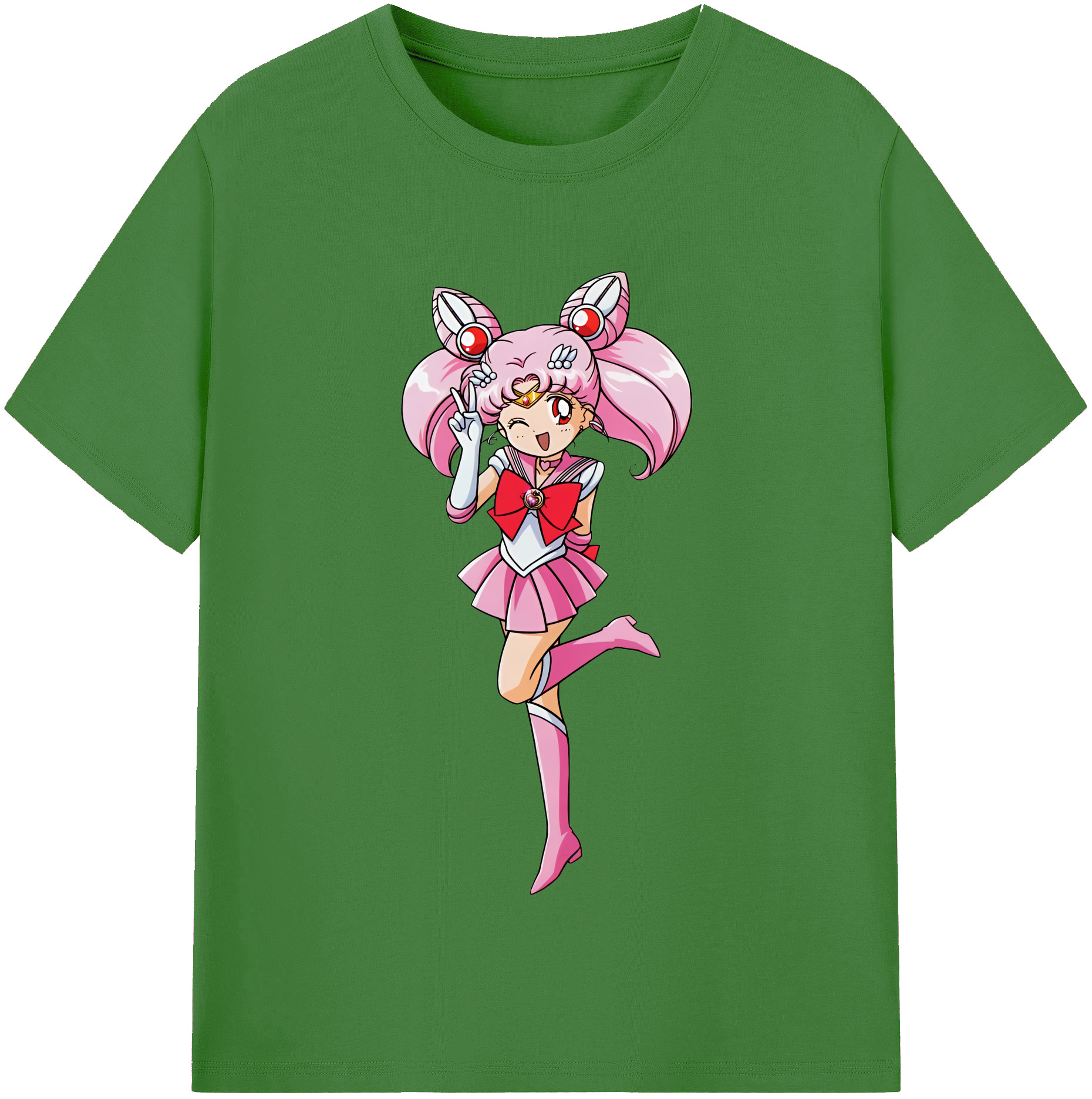 （画像用） 美少女戦士セーラームーン ちびうさ Sailor Moon Chibiusa Tsukino Usagi Small Lady Serenity レディースカジュアルプリントTシャツ（綿100％）